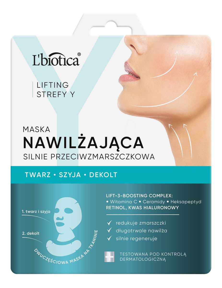 L`biotica lifting strefy y maska nawilżająca silnie przeciwzmarszczkowa