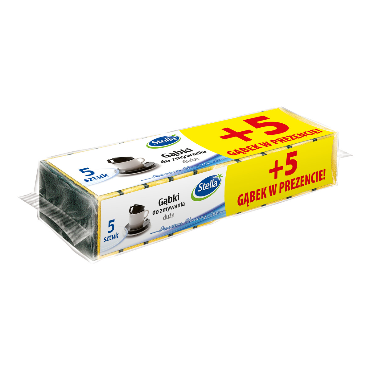 Stella Gąbka do zmywania Duża 5 + 5 szt. gratis