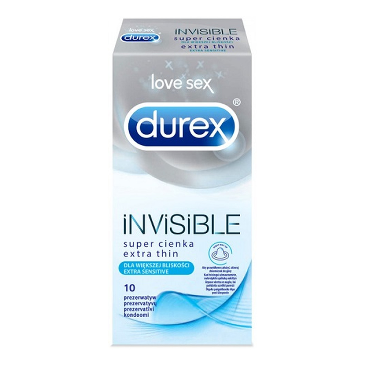 Durex Invisible Extra Thin super cienkie prezerwatywy 10szt