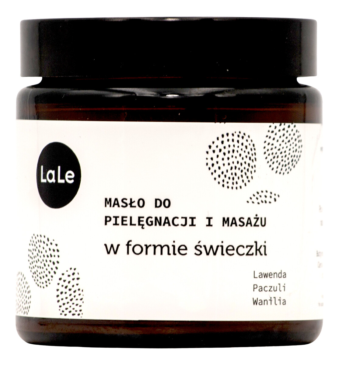 Masło do ciała w formie świeczki Lawenda, paczuli i wanilia