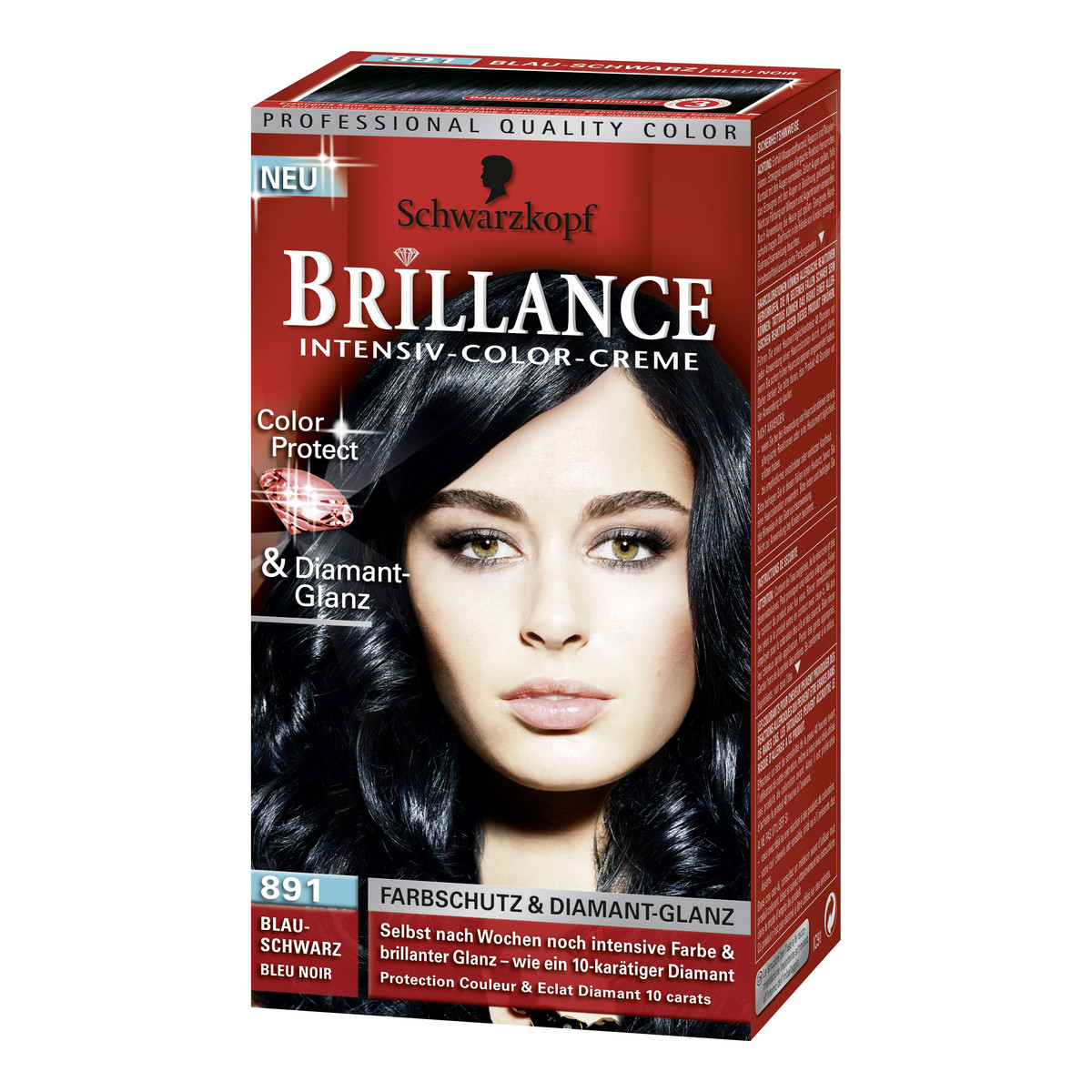 Schwarzkopf Professional Quality Color Farba Do Włosów Brillance Granatowa Czerń 891 123ml