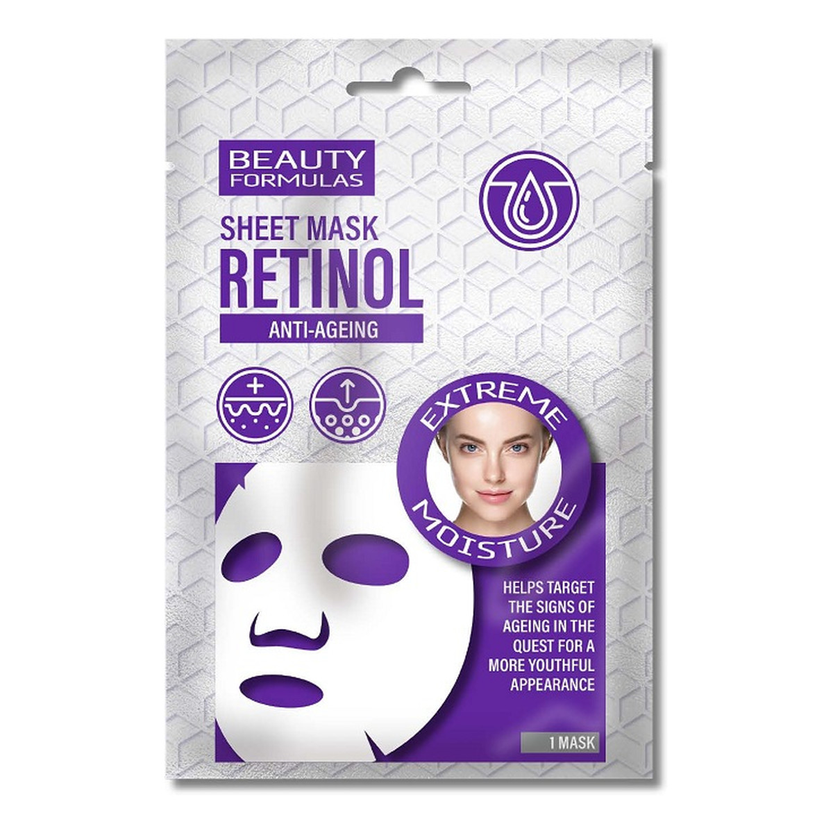 Beauty Formulas Retinol anti-ageing sheet mask nawilżająca maska w płachcie do twarzy