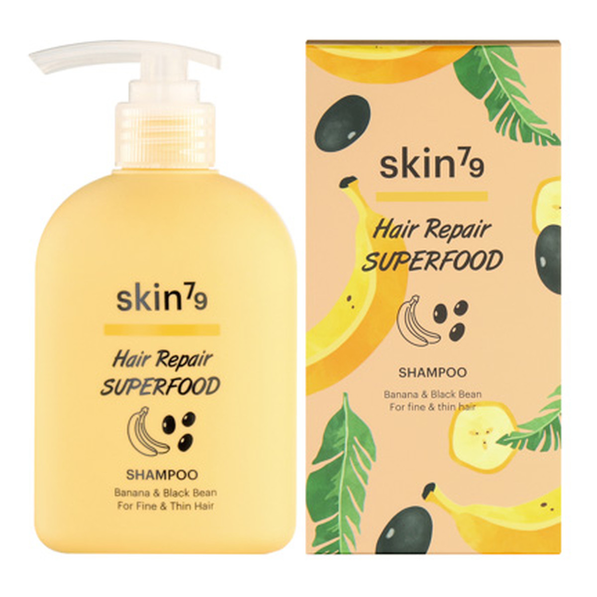 Skin79 Hair Repair Superfood Szampon do cienkich i rzadkich włosów Banana & Black Bean 230ml