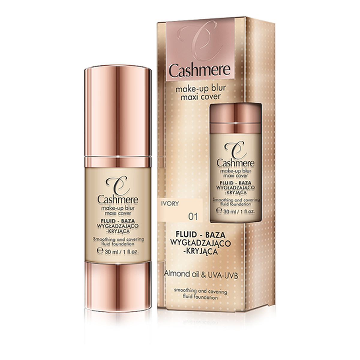 Cashmere Make-Up BLUR MAXI COVER Fluid-Baza Wygładzająco-Kryjąca Golden Beige (04)