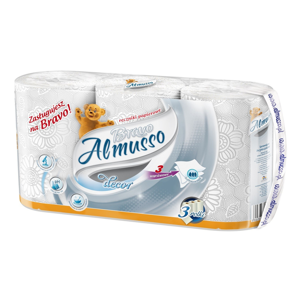 Almusso Bravo Decor Ręcznik Papierowy 3-Warstwowy Szary 1op.-3szt.