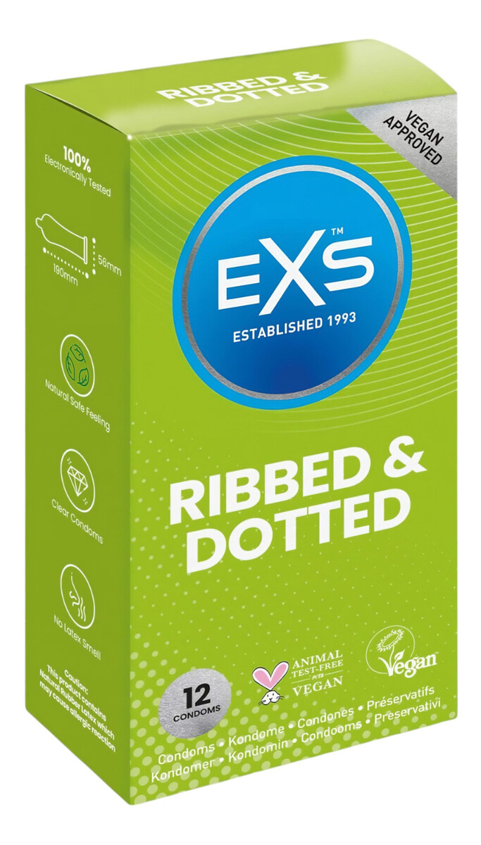 Comfy fit ribbed & dotted condoms prążkowane prezerwatywy z wypustkami 12szt.