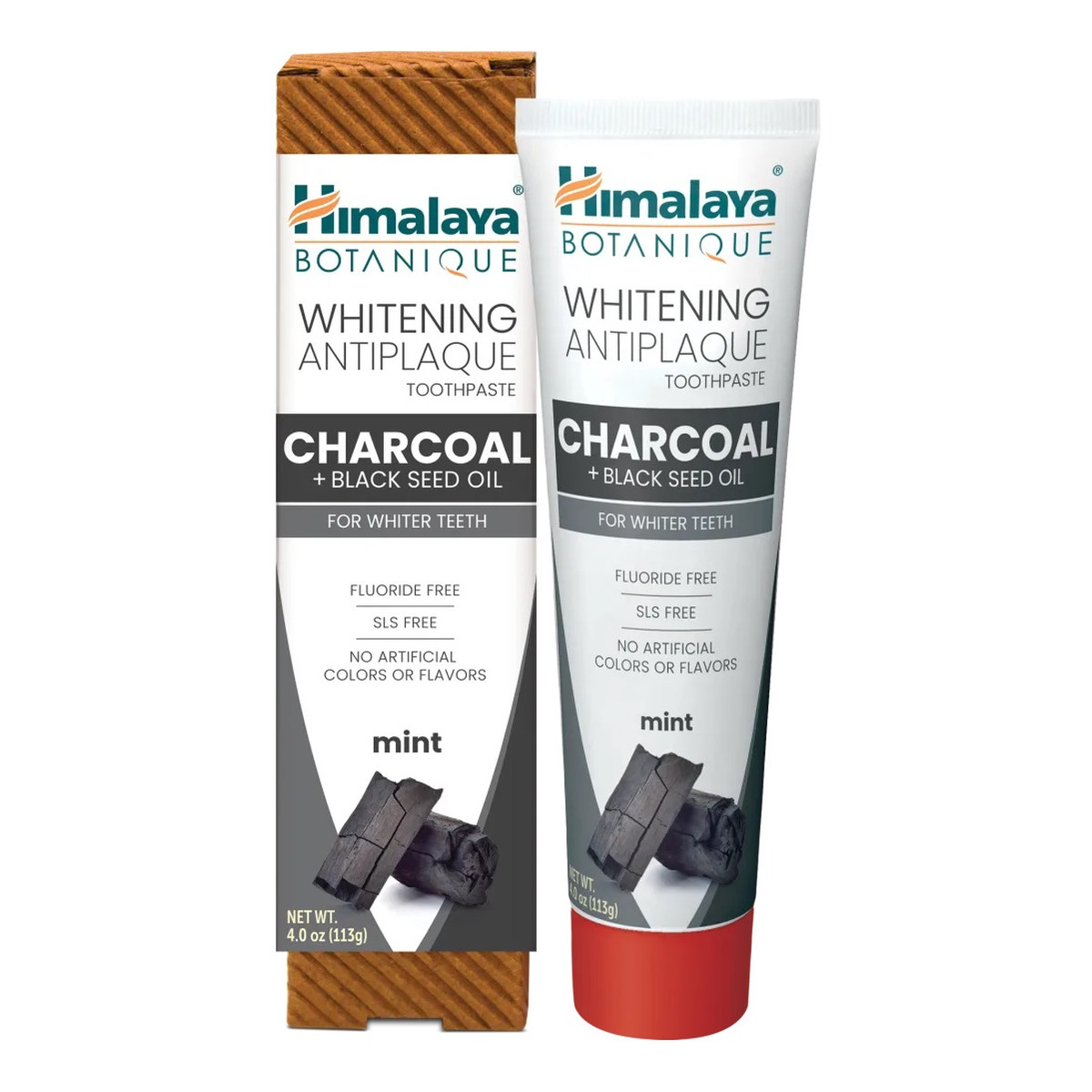 Himalaya Botanique whitening antiplaque tootpaste wybielająca pasta do zębów z węglem aktywnym i olejem z czarnuszki 113g