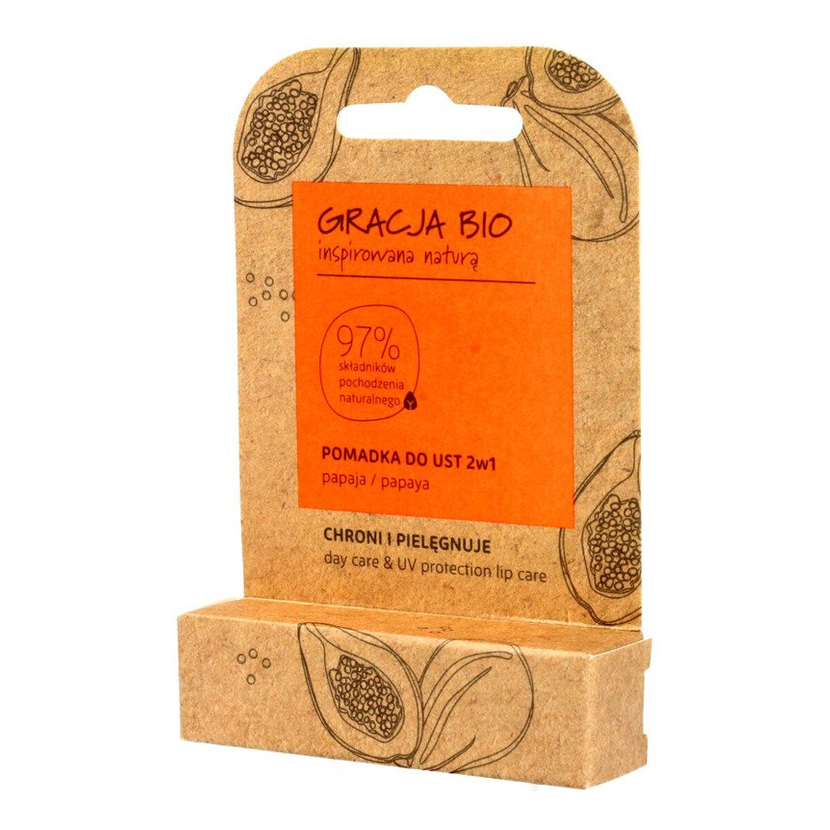 Gracja BIO Pomadka ochronna do ust 2w1 Papaja 5g