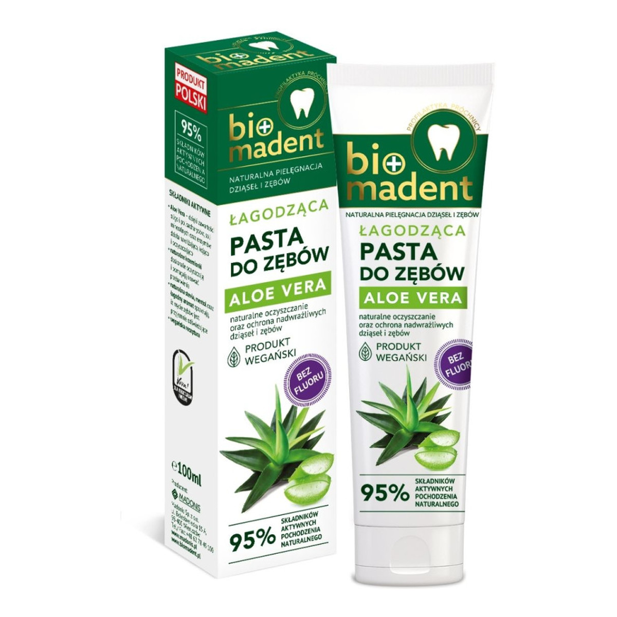 Bio Madent Łagodząca pasta do zębów Aloe Vera 100ml