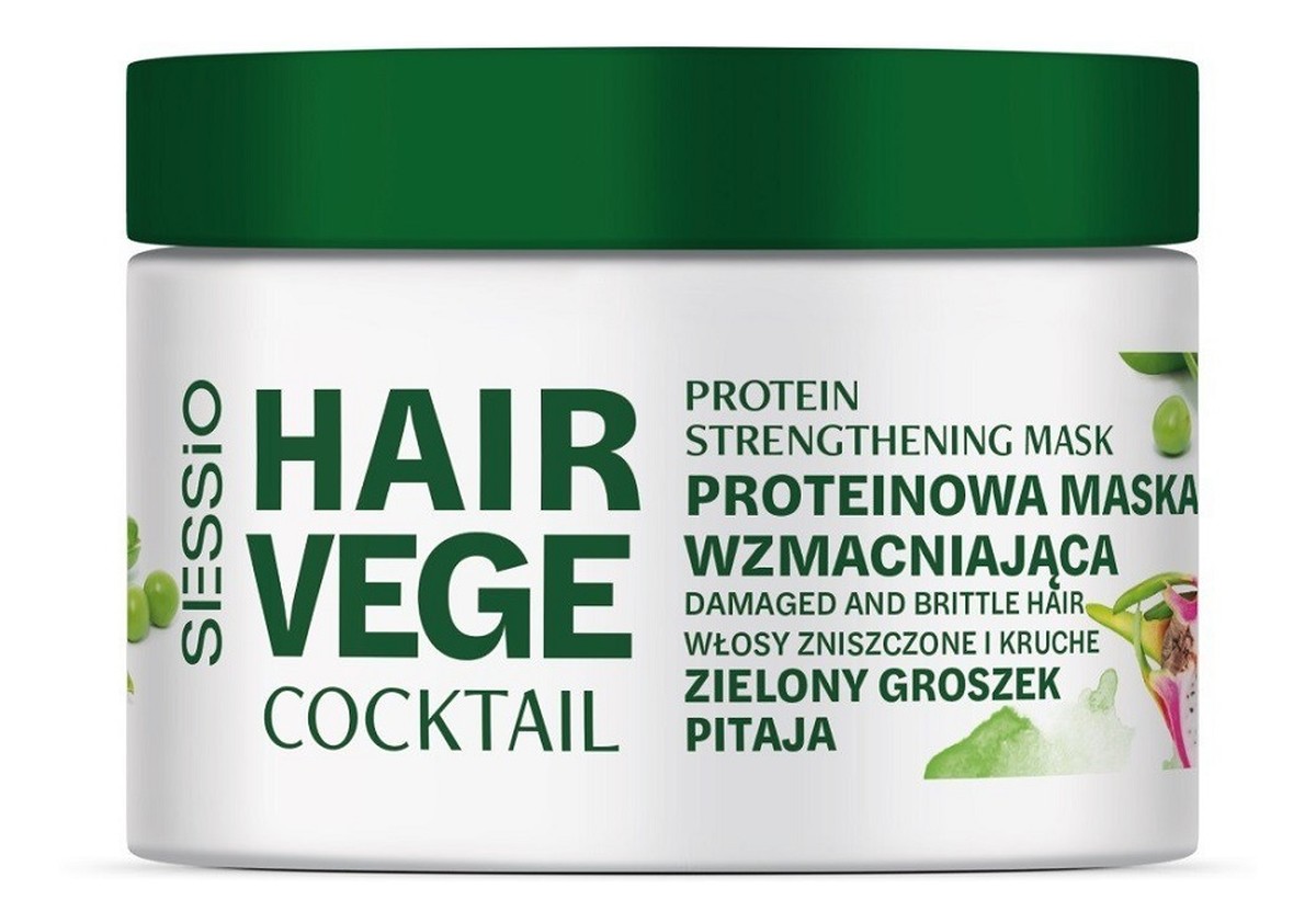 Hair vege cocktail proteinowa maska wzmacniająca zielony groszek i pitaja 250g