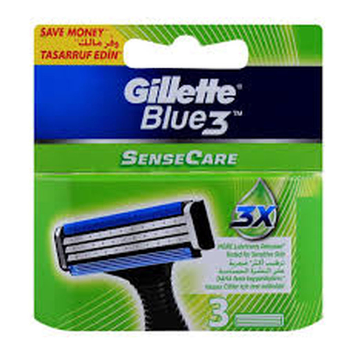 Gillette Blue 3 Sense Care Wkłady ostrza do maszynki 3szt.