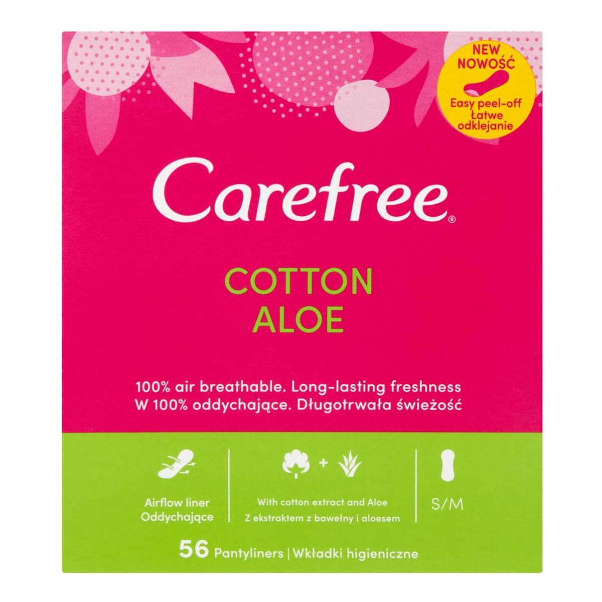 Carefree Cotton Aloe Wkładki higieniczne 56 sztuk