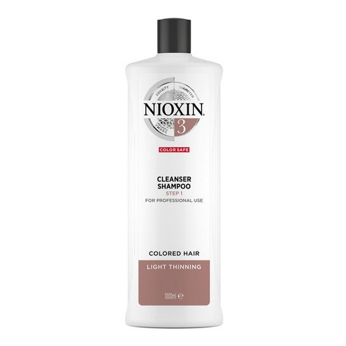 Nioxin System 3 cleanser shampoo oczyszczający szampon do włosów farbowanych lekko przerzedzonych 1000ml