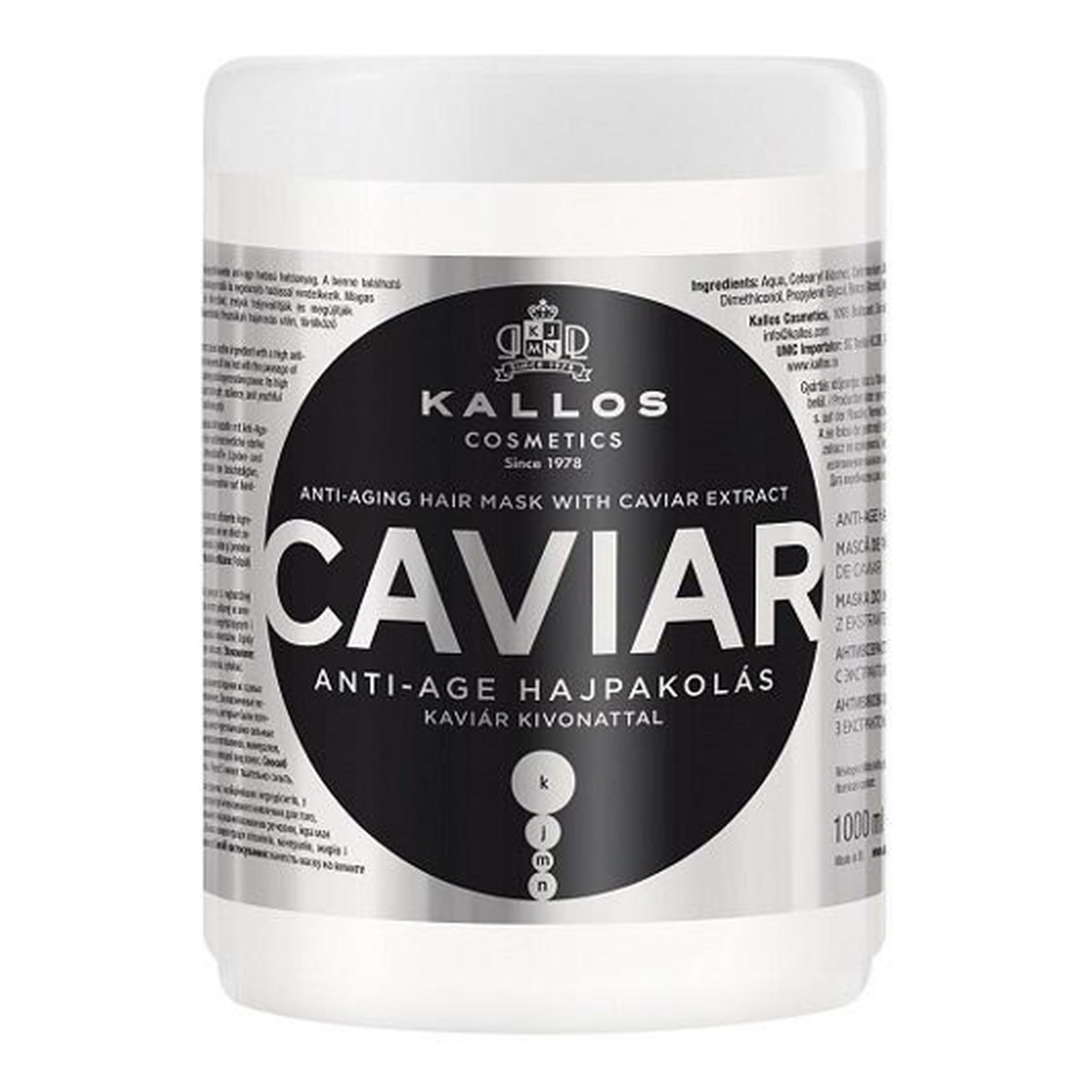 Kallos KJMN Caviar Maska Do Włosów z Ekstraktem z Kawioru 1000ml