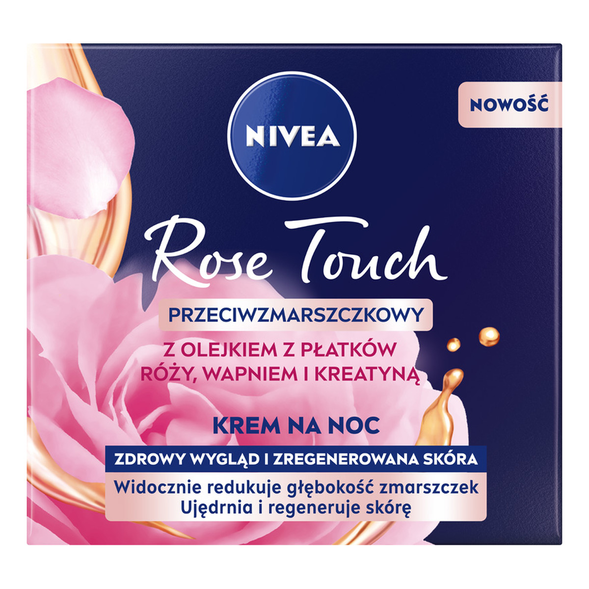 Nivea Rose Touch przeciwzmarszczkowy Krem na noc z olejkiem z płatków róży wapniem i kreatyną 50ml