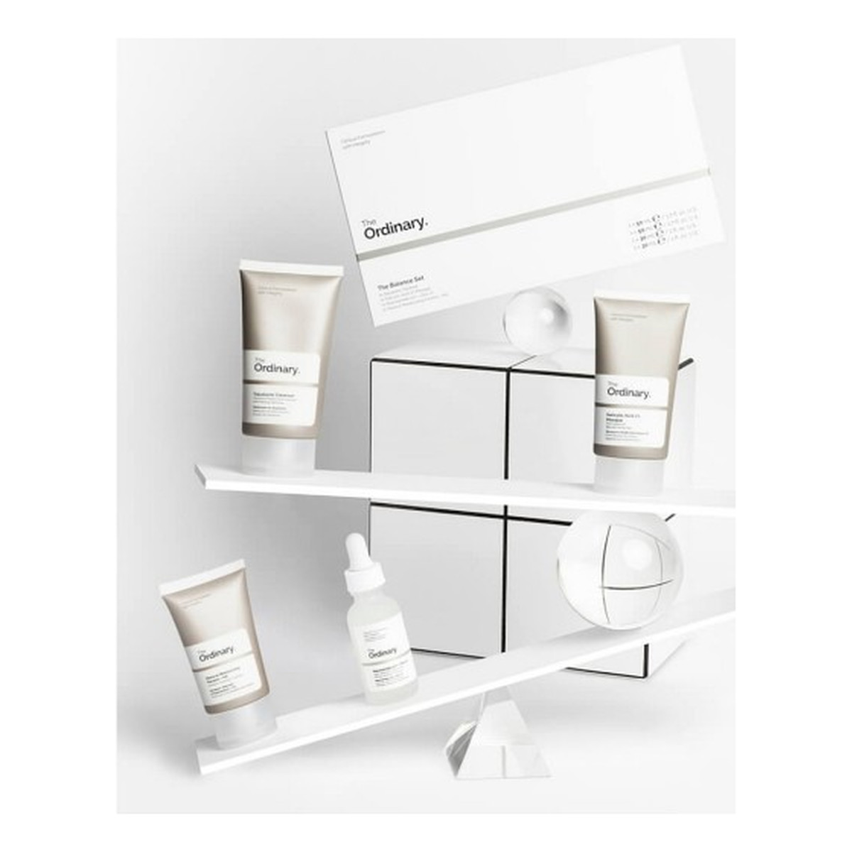 The Ordinary THE BALANCE SET: NAWILŻAJĄCA EMULSJA OCZYSZCZAJĄCA 50ML + MASKA DO TWARZY Z KWASEM SALICYLOWYM 50ML + SERUM Z WITAMINĄ B3 I CYNKIEM 30ML + KREM NNAWILŻAJĄCY Z KWASEM HIALURONOWYM 30ML