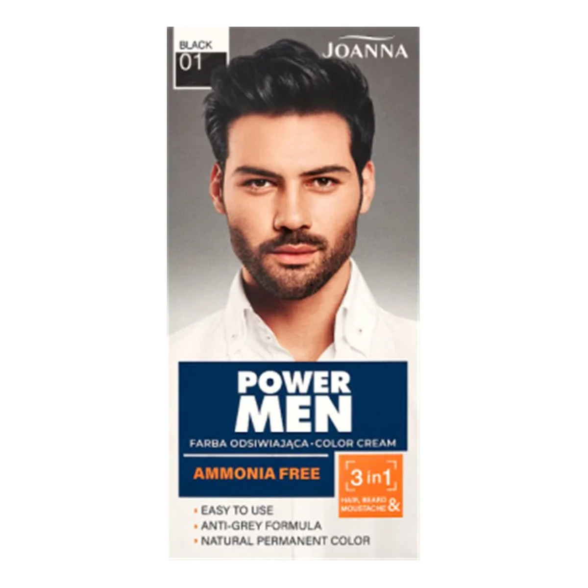 Joanna Power Men Color Cream Farba do włosów 3in1 dla mężczyzn 100g