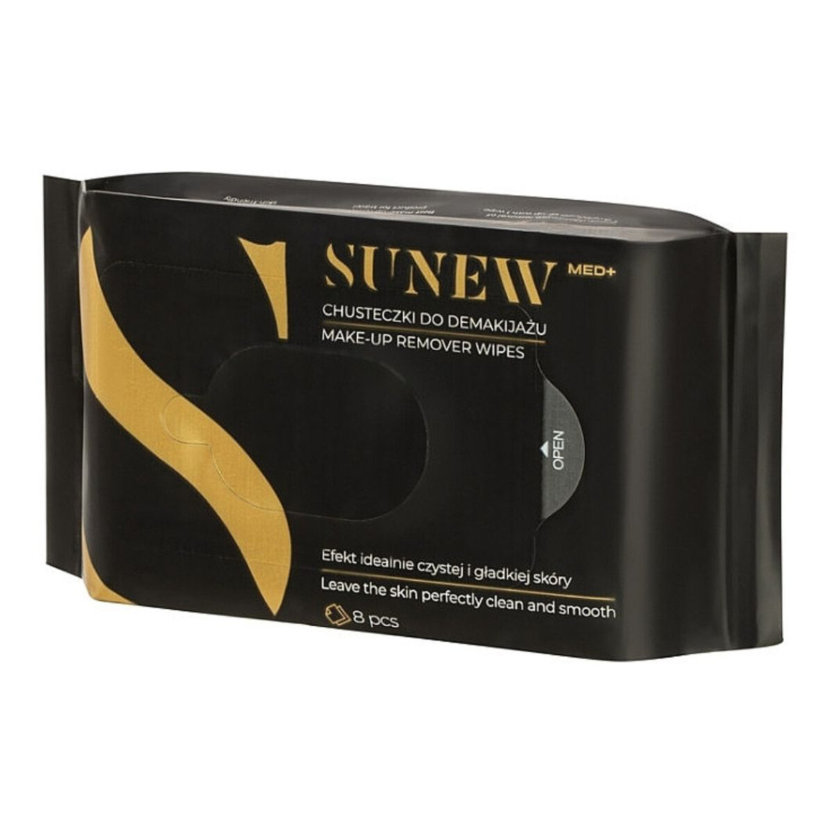 SunewMed+ Make-up remover wipes chusteczki do demakijażu black 8szt.