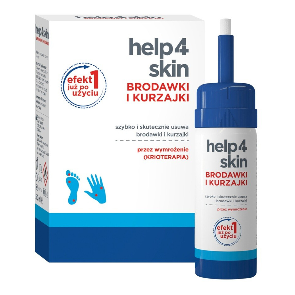 Help4Skin Brodawki i kurzajki wyrób medyczny w postaci aerozolu przeznaczony do wymrażania kurzajek 50ml