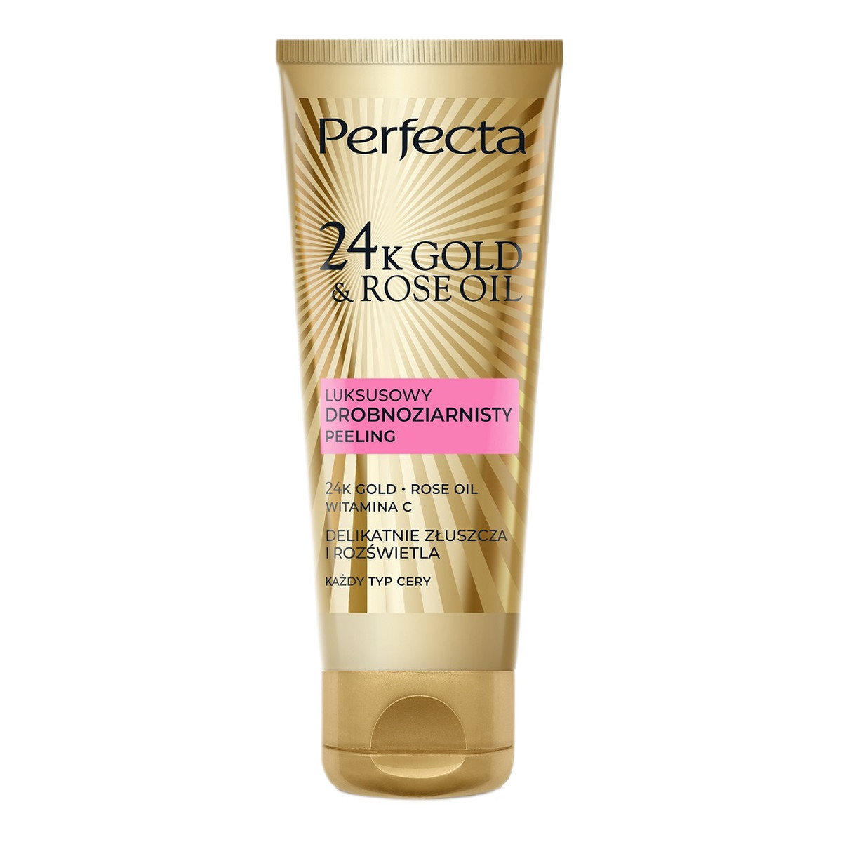 Perfecta 24k gold rose oil luksusowy drobnoziarnisty peeling do twarzy 75g