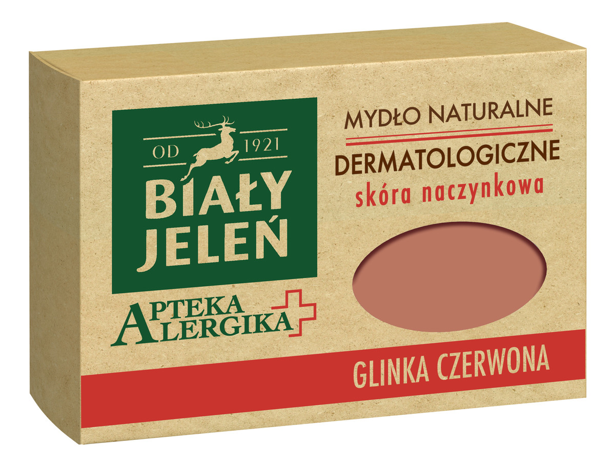 Dermatologiczne mydło naturalne Glinka czerwona - skóra naczynkowa