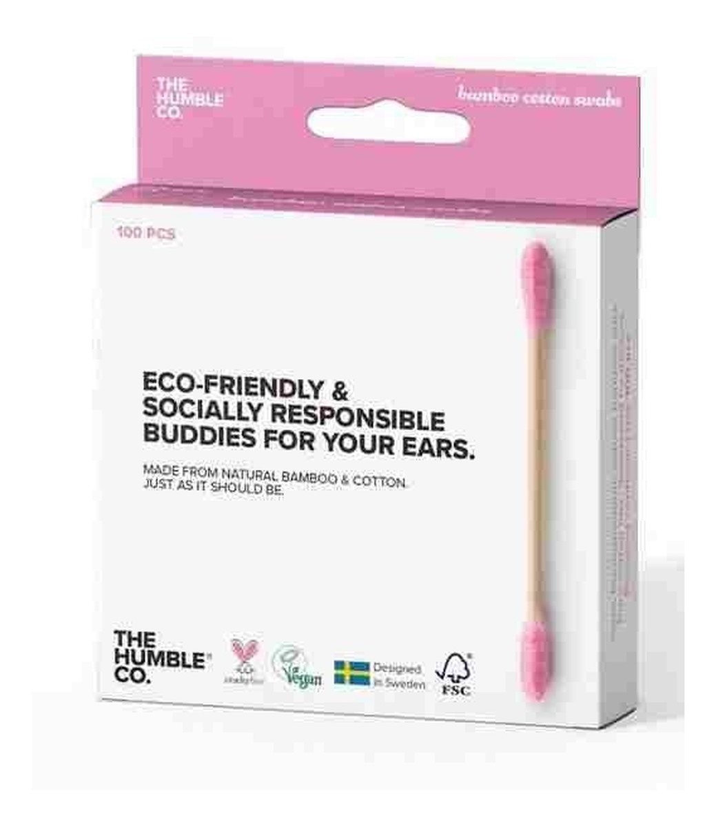 Patyczki Kosmetyczne Eco-Friendly Z Naturalnego Bambusa Pink 100szt.