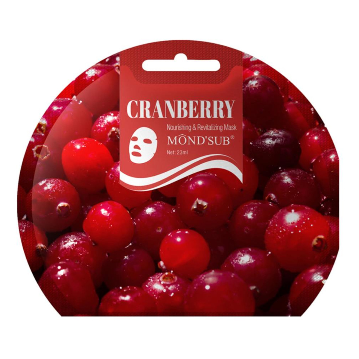 MOND'SUB Cranberry nourishing revitalizing mask odżywczo-rewitalizująca maseczka w płachcie 23ml