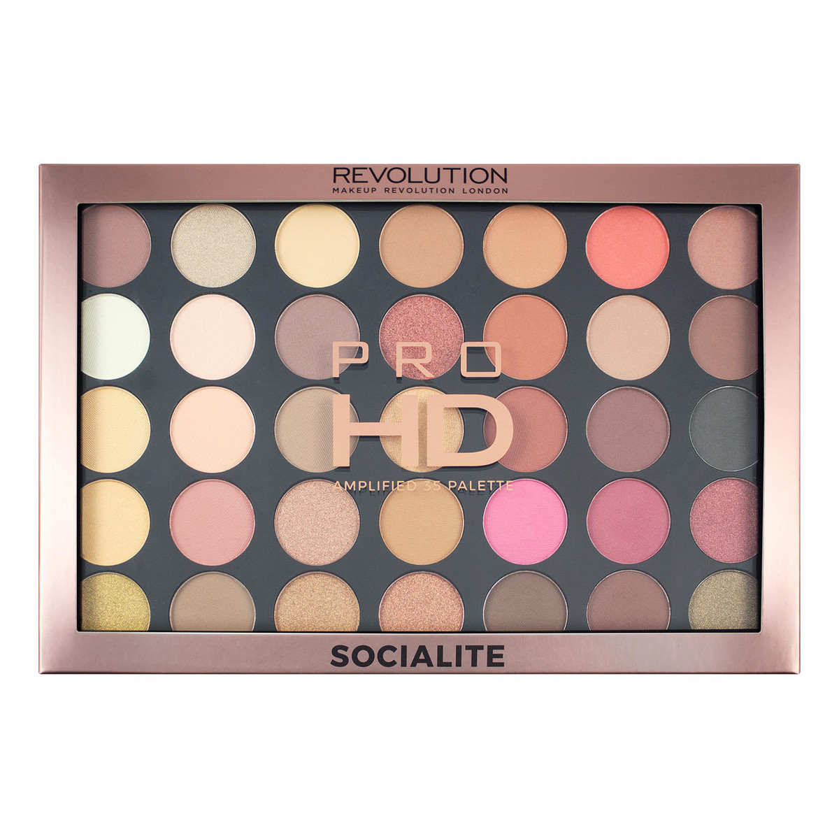 Makeup Revolution PRO HD AMPLIFIED 35 PALETTE Paleta cieni do powiek Socialite