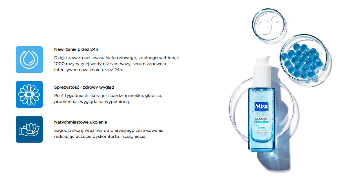 Bogaty krem intensywnie nawilżający skóra wrażliwa odwodniona 50ml + Serum 30ml