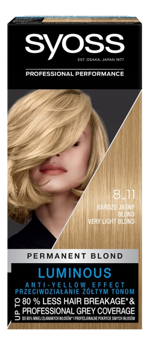 Permanent blond farba do włosów trwale koloryzująca 8_11 bardzo jasny blond