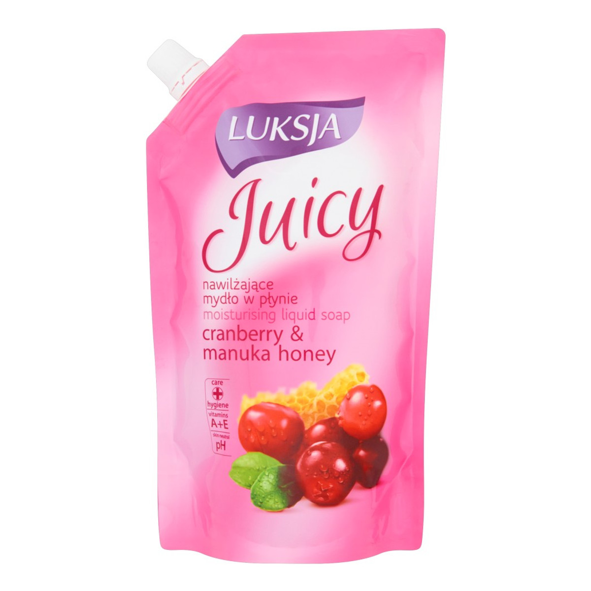 Luksja Juicy Cranberry & Manuka Honey Nawilżające mydło w płynie opakowanie uzupełniające 400ml