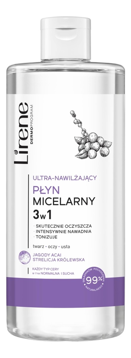 PIELĘGNACJA OCZYSZCZAJĄCA Ultra nawilżający płyn micelarny jagody aca