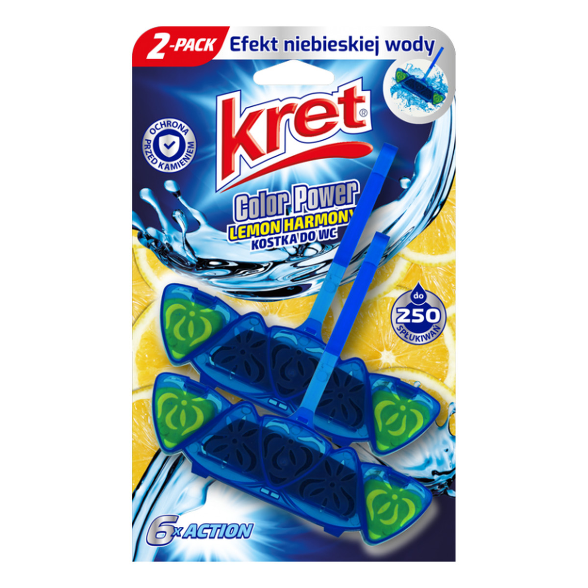 Kret Color Power zawieszka do WC barwiąca wodę Lemon Harmony 2x40g 80g