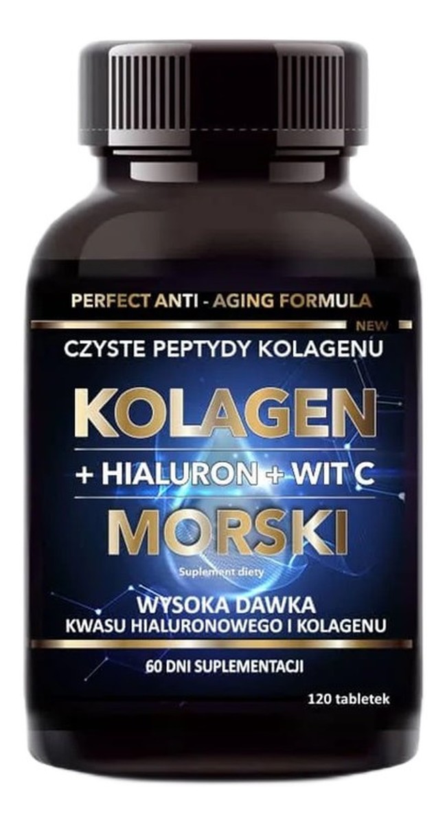 Kolagen morski i hialuron i witamina c suplement diety 120 tabletek