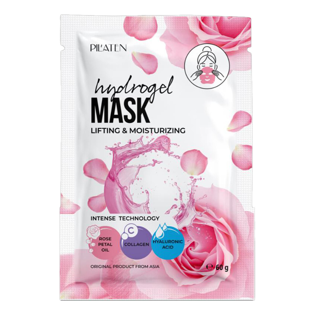 Pilaten Hydrogel mask lifting moisturizing hydrożelowa maska w płachcie liftingująco-nawilżająca z kolagenem i kwasem hialuronowym 60g