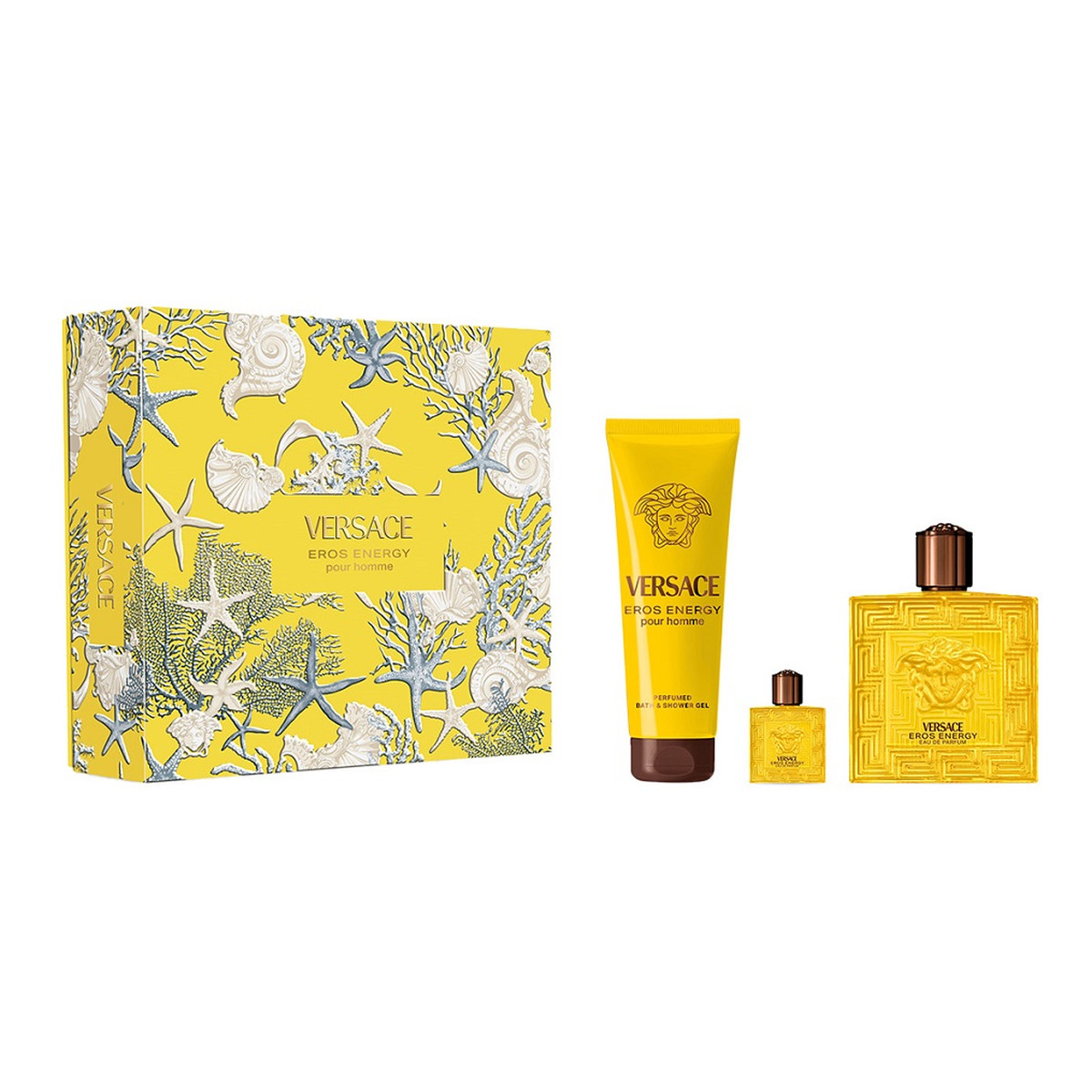 Versace Eros Energy Zestaw woda perfumowana spray 100ml + żel pod prysznic 150ml + woda perfumowana 5ml