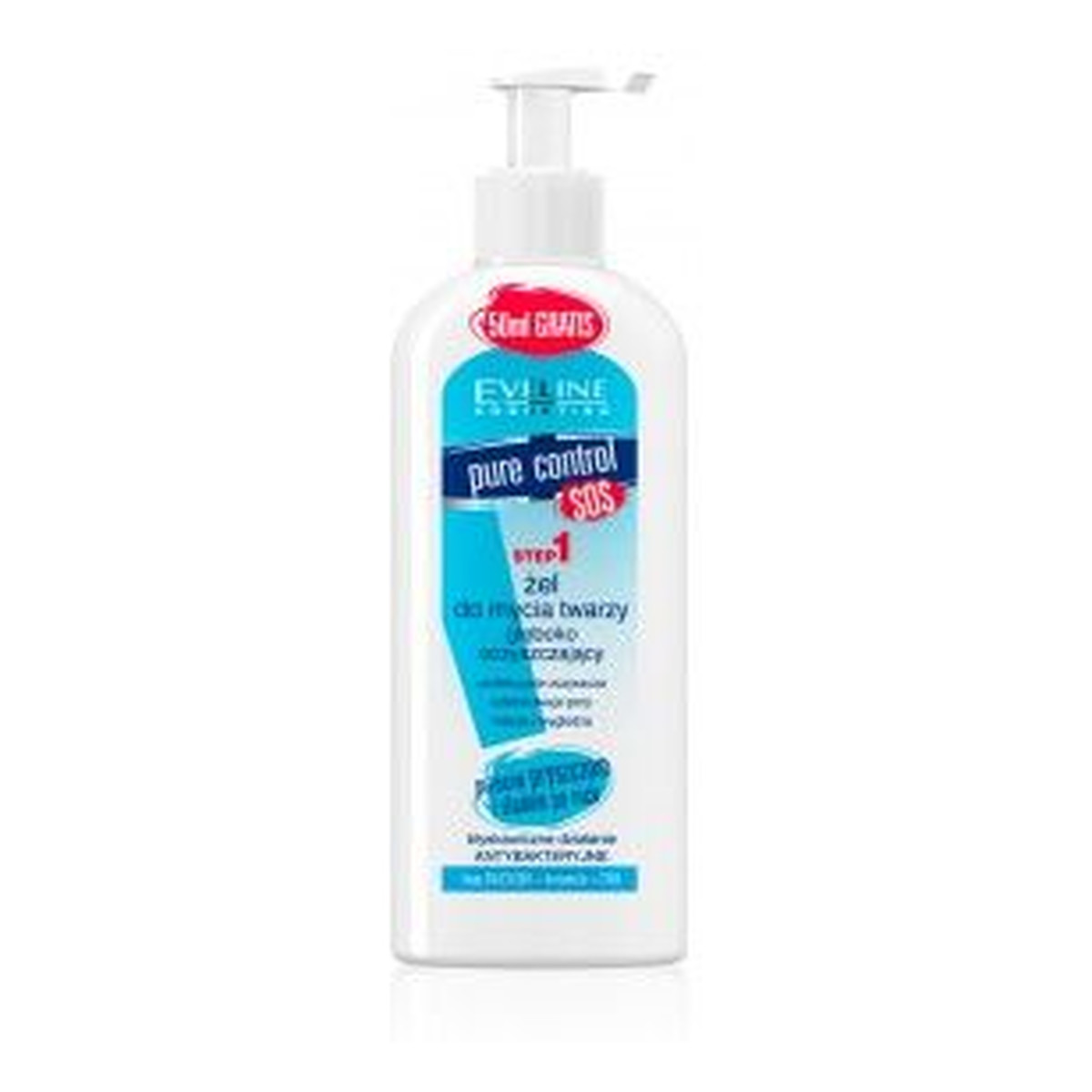 Eveline Pure Control S.O.S. Żel Do Mycia Twarzy Głęboko Oczyszczający 200ml