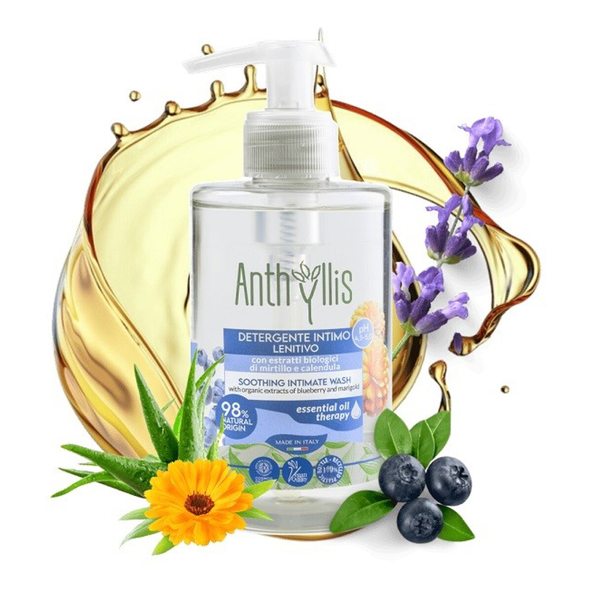 Anthyllis Kojący bio płyn do higieny intymnej z organicznymi ekstraktami z borówki i nagietka 300ml