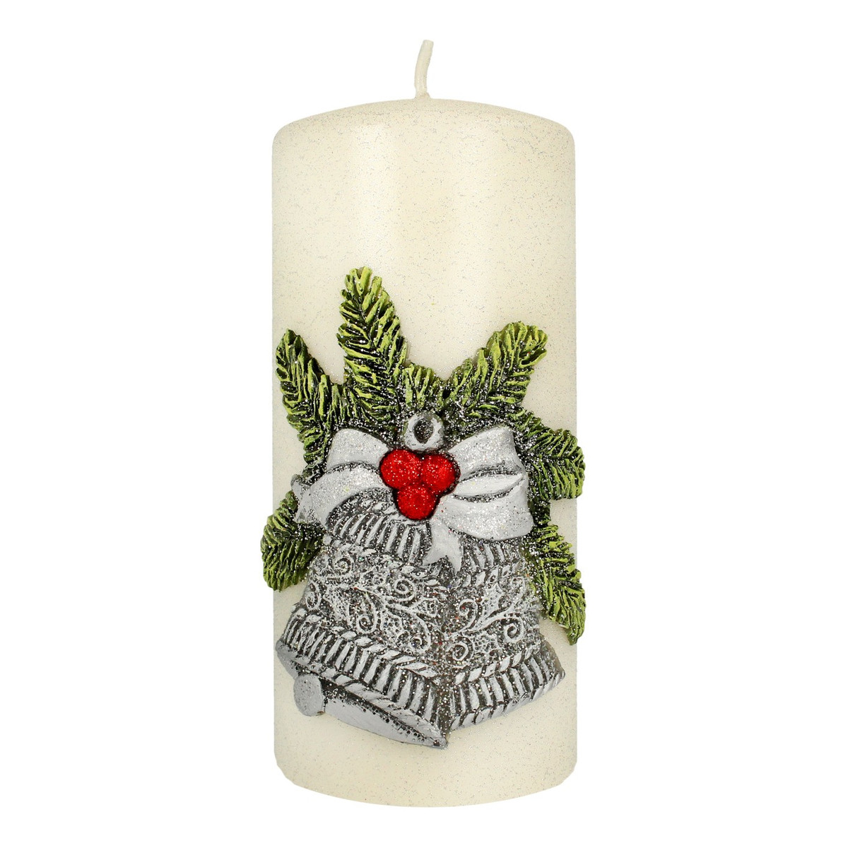 Artman Candles Świeca ozdobna Świąteczne Dzwonki biała - walec mały