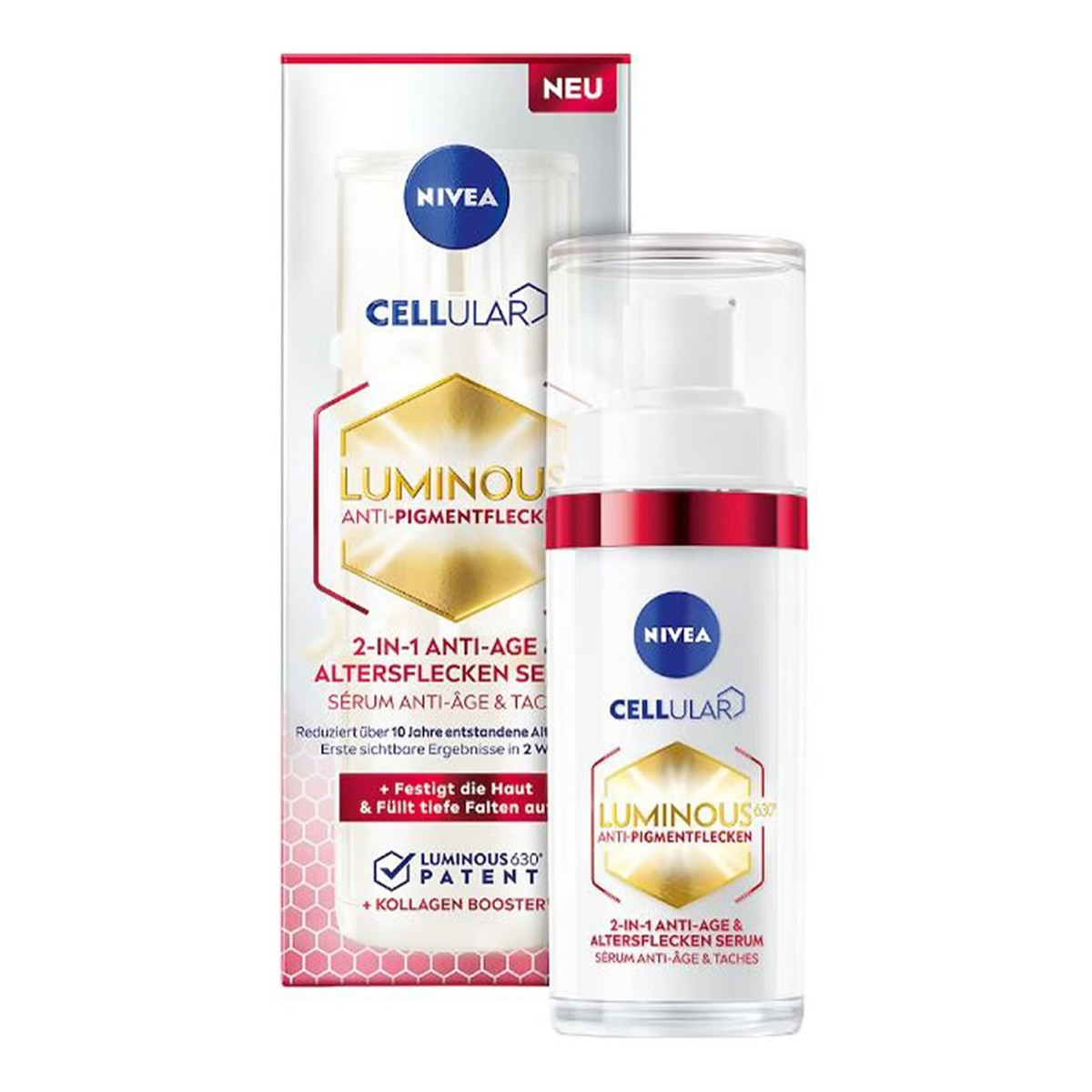 Nivea Cellular luminous 630® anti-age serum 2w1 na przebarwienia i zmarszczki 30ml