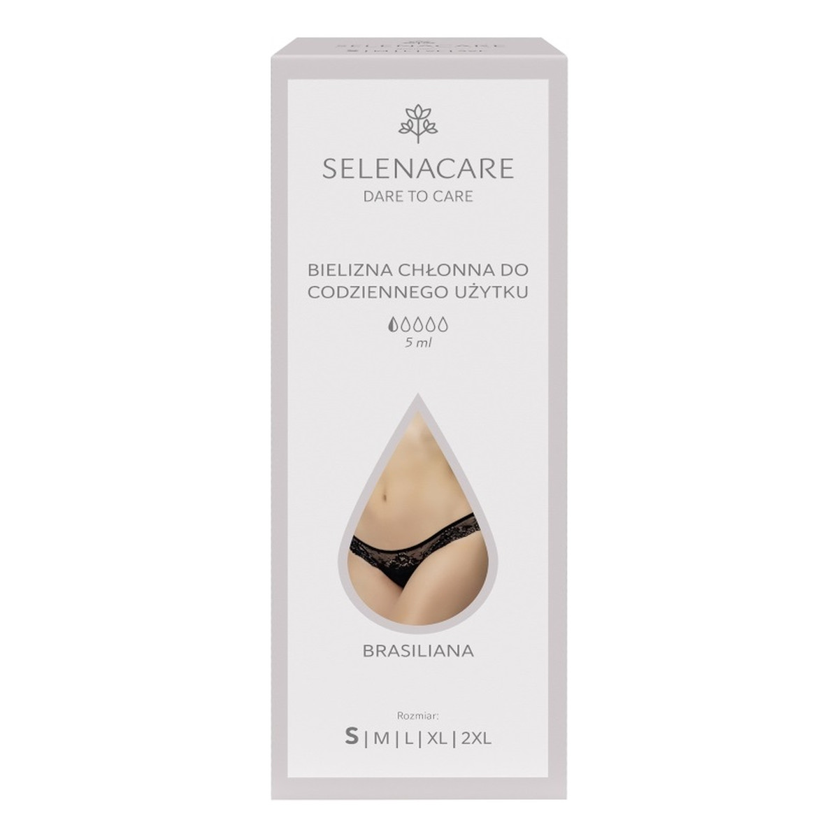 Selenacare Braziliana bielizna chłonna do codziennego użytku czarna s 5ml