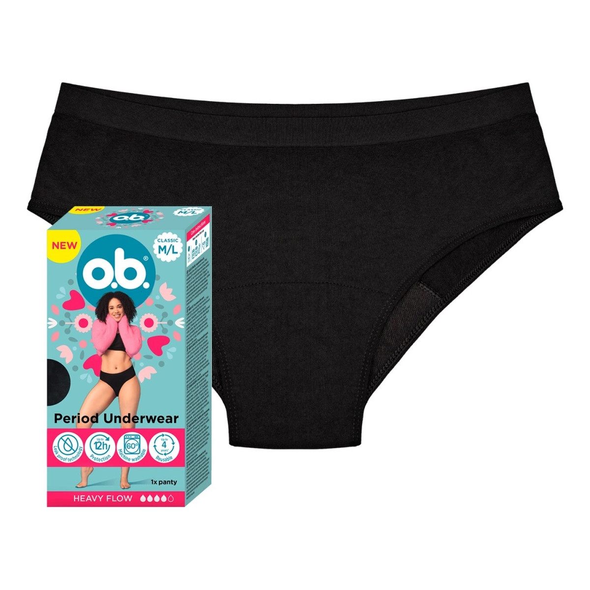 O.B. Classic majtki menstruacyjne na obfite miesiączki m/l 1szt.