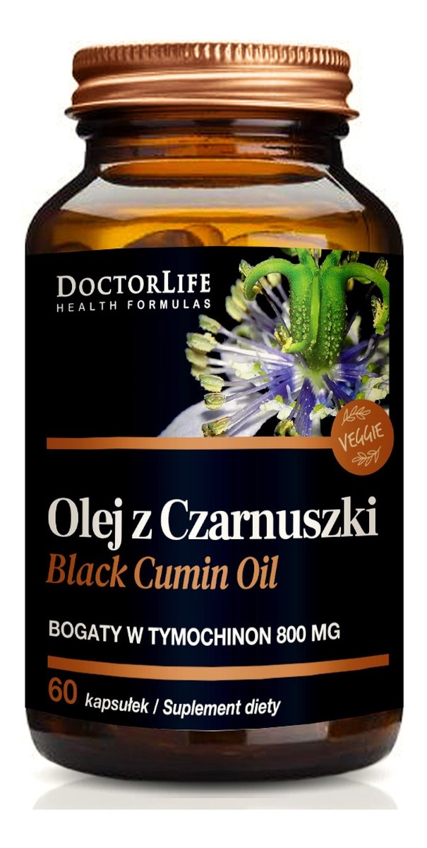 Black cumin oil olej z czarnuszki 1000mg suplement diety 60 kapsułek