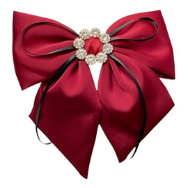 Spinka do włosów kokarda z diamencikami bordowa xl sp441bor
