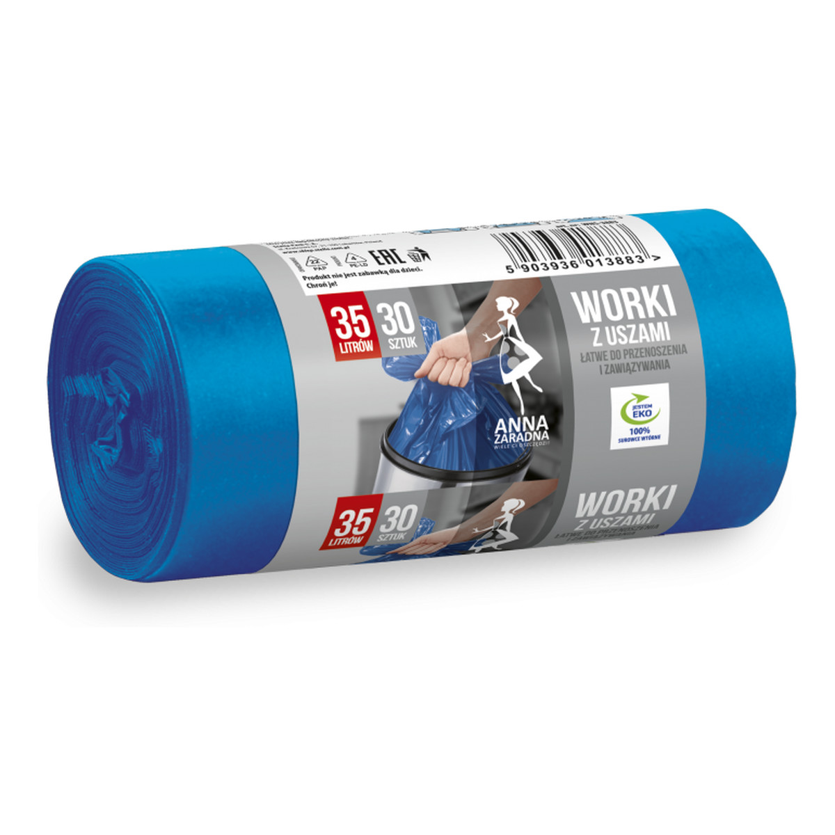 Anna Zaradna Worki na śmieci z uszami 35L -30szt.