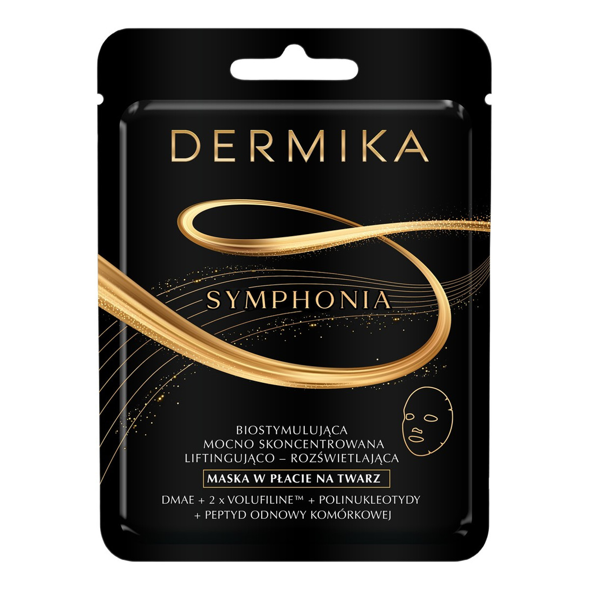 Dermika Symphonia Biostymulująca maska liftingująco-rozświetlająca w płacie 1 szt.