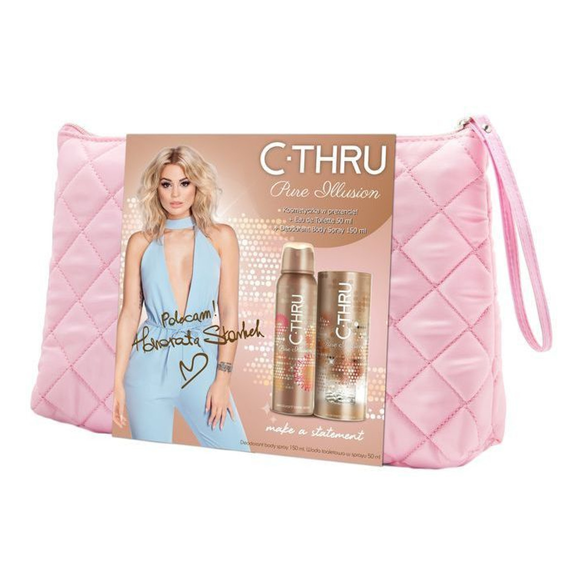 C-Thru Pure Illusion zestaw: woda toaletowa 50ml + dezodorant spray + kosmetyczka
