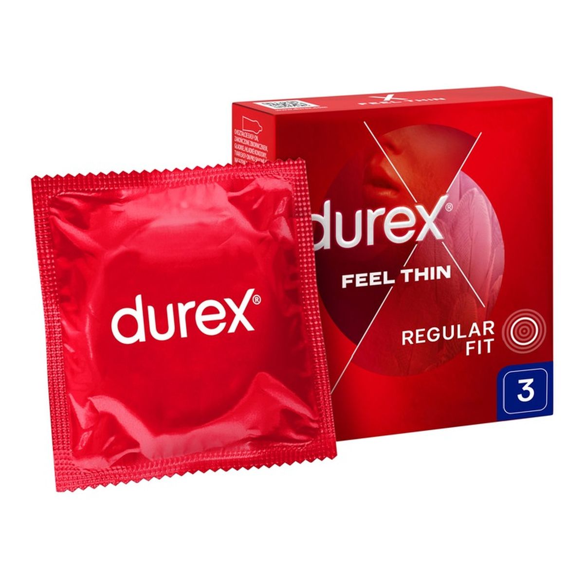 Durex Feel thin classic cienkie prezerwatywy lateksowe 3 szt