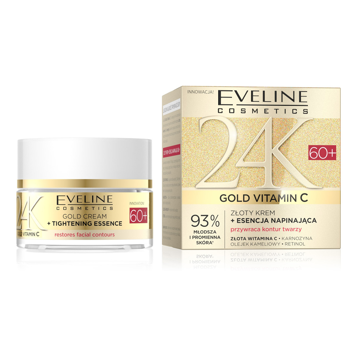 Eveline 24K Gold Vitamin C Złoty krem do twarzy napinający 60+ 50ml