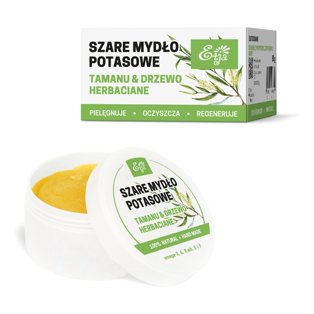 Etja Mydło Naturalne Potasowe Tamanu Drzewo Herbaciane 80g